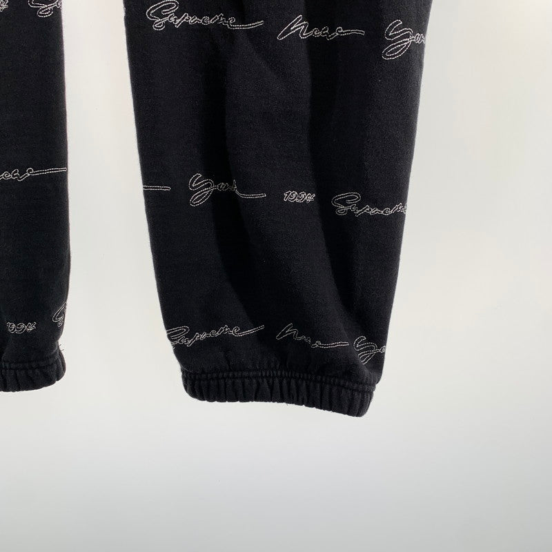 【中古品】【メンズ】 SUPREME シュプリーム SCRIPT STIPE SWEATPANTS スクリプト ストライプ スウェットパンツ メンズ Lサイズ ブラック 149-260517-io-05-fuzh 万代Net店