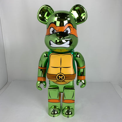 【中古品】 現状渡し品 BE@RBRICK MICHELANGELO CHROME Ver. 1000％ ベアブリック ミケランジェロ クロームメッキ 本体のみ 足裏にキズあり 055-260512-io-27-fuzh 万代Net店