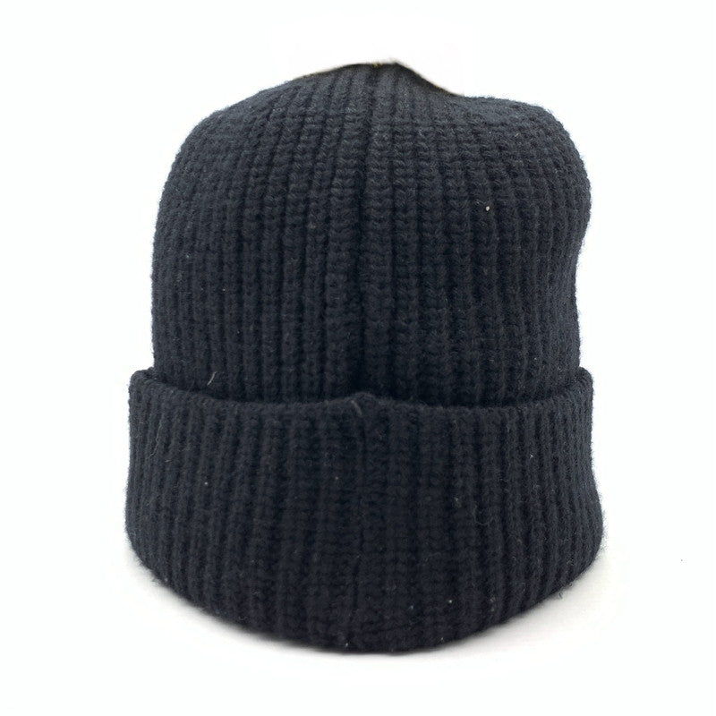 STONE  ブラック ニット帽　ビーニー 中古品】【メンズ】 STONE ISLAND KNIT BEANIE ストーンアイランド