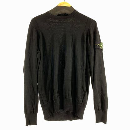 【中古品】【メンズ】 STONE ISLAND ストーンアイランド CREWNECK KNIT クルーネック ニット セーター メンズ Sサイズ ブラック 141-260516-io-03-fuzh 万代Net店