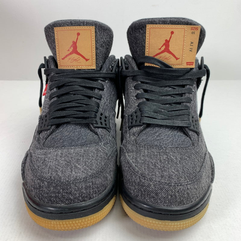 【中古品】【メンズ】 NIKE×LEVI’S ナイキ×リーバイス AO2571-001 AIR JORDAN 4 RETRO エアジョーダン4レトロ BLACK DENIM ブラックデニム スニーカー キーホルダー 箱付属 160-260525-ny-09-fuz サイズ：28.0cm カラー：ブラック 万代Net店