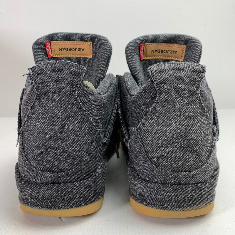 【中古品】【メンズ】 NIKE×LEVI’S ナイキ×リーバイス AO2571-001 AIR JORDAN 4 RETRO エアジョーダン4レトロ BLACK DENIM ブラックデニム スニーカー キーホルダー 箱付属 160-260525-ny-09-fuz サイズ：28.0cm カラー：ブラック 万代Net店