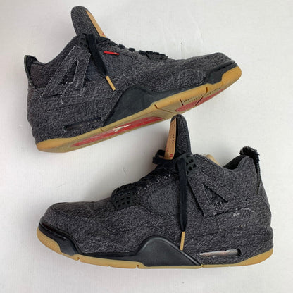 【中古品】【メンズ】 NIKE×LEVI’S ナイキ×リーバイス AO2571-001 AIR JORDAN 4 RETRO エアジョーダン4レトロ BLACK DENIM ブラックデニム スニーカー キーホルダー 箱付属 160-260525-ny-09-fuz サイズ：28.0cm カラー：ブラック 万代Net店