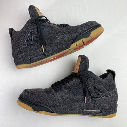 【中古品】【メンズ】 NIKE×LEVI’S ナイキ×リーバイス AO2571-001 AIR JORDAN 4 RETRO エアジョーダン4レトロ BLACK DENIM ブラックデニム スニーカー キーホルダー 箱付属 160-260525-ny-09-fuz サイズ：28.0cm カラー：ブラック 万代Net店