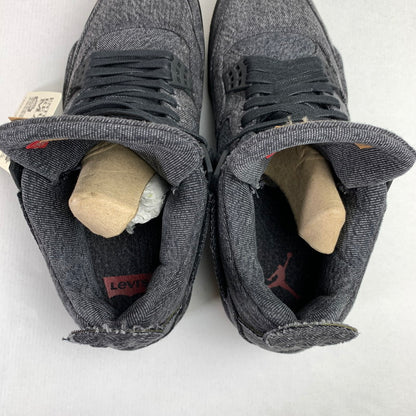 【中古品】【メンズ】 NIKE×LEVI’S ナイキ×リーバイス AO2571-001 AIR JORDAN 4 RETRO エアジョーダン4レトロ BLACK DENIM ブラックデニム スニーカー キーホルダー 箱付属 160-260525-ny-09-fuz サイズ：28.0cm カラー：ブラック 万代Net店