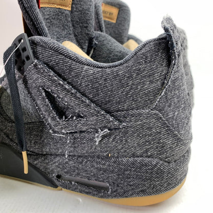 【中古品】【メンズ】 NIKE×LEVI’S ナイキ×リーバイス AO2571-001 AIR JORDAN 4 RETRO エアジョーダン4レトロ BLACK DENIM ブラックデニム スニーカー キーホルダー 箱付属 160-260525-ny-09-fuz サイズ：28.0cm カラー：ブラック 万代Net店