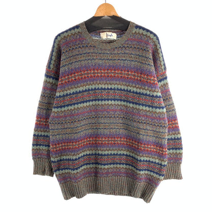 【中古品】【メンズ】 PRINGLE OF SCOTLAND ニットセーター トップス ブランド 古着 ウールニット 145-260530-gm-40-fuz サイズ：S カラー：総柄 マルチカラー 万代Net店