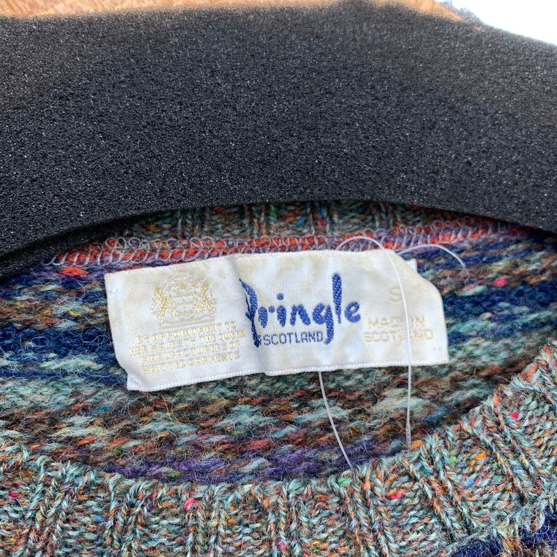 【中古品】【メンズ】 PRINGLE OF SCOTLAND ニットセーター トップス ブランド 古着 ウールニット 145-260530-gm-40-fuz サイズ：S カラー：総柄 マルチカラー 万代Net店