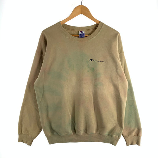 【中古品】【メンズ】 90s CHAMPION SWEAT チャンピオン スウェット トレーナー ブランド 古着 トップス 145-260530-gm-41-fuz サイズ：L カラー：ベージュ タイダイ 万代Net店