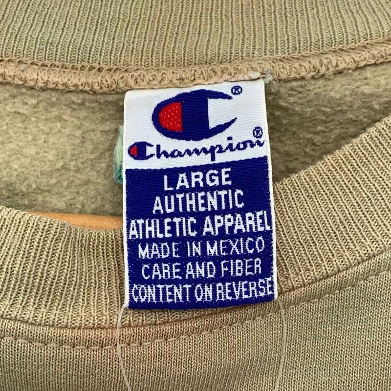 【中古品】【メンズ】 90s CHAMPION SWEAT チャンピオン スウェット トレーナー ブランド 古着 トップス 145-260530-gm-41-fuz サイズ：L カラー：ベージュ タイダイ 万代Net店