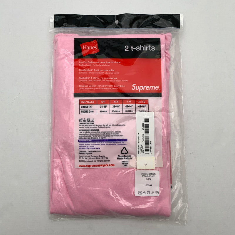 【中古美品】【メンズ】 SPREME × HANES シュプリーム ヘインズ TAGLESS TEE タグレス Tシャツ 半袖 トップス 古着 149-260518-mh-07-fuzh サイズ：S カラー：ピンク 万代Net店