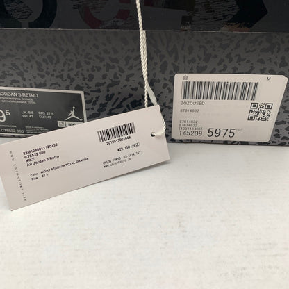 【中古品】【メンズ】 NIKE ナイキ CT8532-080 AIR JORDAN 3 RETRO "FEAR" エア ジョーダン 3 レトロ スニーカー 靴 160-260518-mh-15-fuzh サイズ：27.5cm カラー：グレー 万代Net店