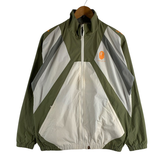 【中古品】【メンズ】 A BATHING APE 001LJD801018X NYLON JACKET アベイシングエイプ ナイロンジャケット ブルゾン アウター ブランド 古着 142-260524-gm-01-fuz サイズ：S カラー：グリーン ホワイト 万代Net店