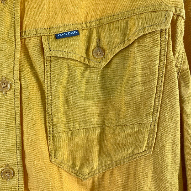 【中古品】【メンズ】 G-STAR RAW ジースター ロゥ 長袖シャツ イエロー SIZE:M ※ほつれあり 141-260920-io-25-fuzh 万代Net店
