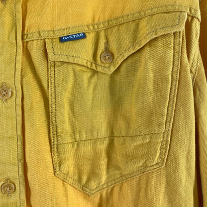 【中古品】【メンズ】 G-STAR RAW ジースター ロゥ 長袖シャツ イエロー SIZE:M ※ほつれあり 141-260920-io-25-fuzh 万代Net店