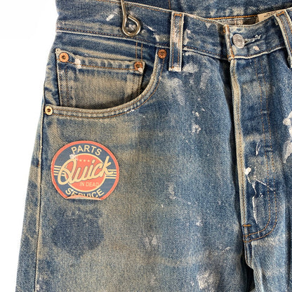 【中古品】【メンズ】 LEVI'Sリーバイス DENIM PANT デニムパンツ リメイク 裏977 156-260522-ny-12-fuz サイズ：32×32 カラー：ブルー 万代Net店