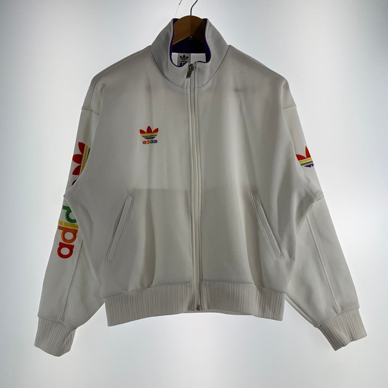 【中古品】【メンズ/レディース】 ADIDAS アディダス TRACK JACKET トラックジャケット 袖カラフル 145-260522-ny-08-fuz サイズ：L カラー：ホワイト 万代Net店