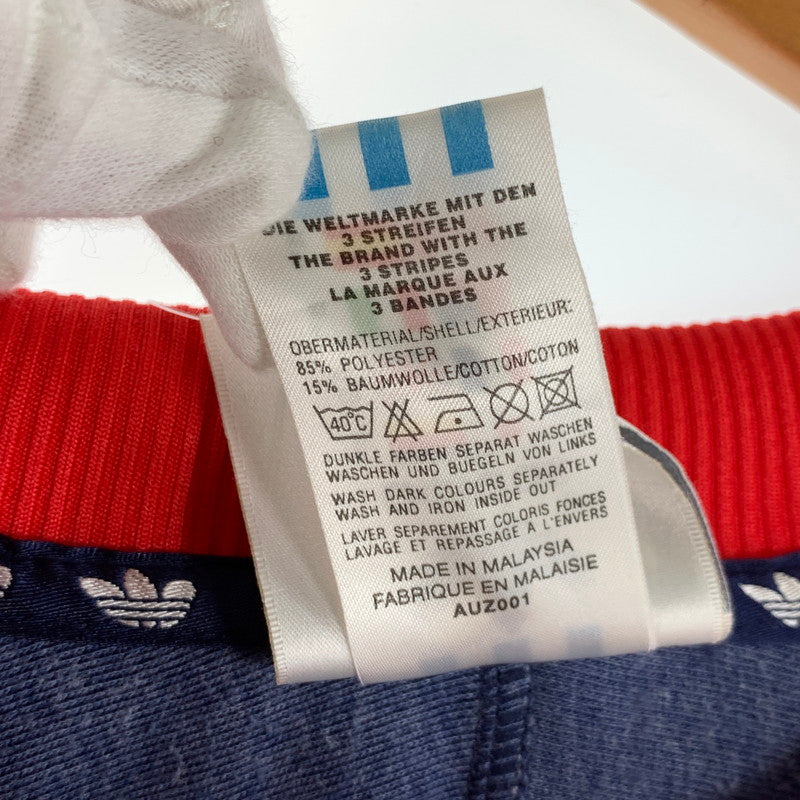 【中古品】【メンズ/レディース】 ADIDAS アディダス ラグラン スウェット 万国旗 145-260522-ny-09-fuz サイズ：XL カラー：レット×ネイビー 万代Net店