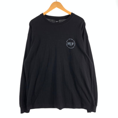 【中古品】【メンズ】 HUF ハフ 長袖Tシャツ カットソー ブランド 古着 142-260524-gm-02-fuz サイズ：XL カラー：ブラック 万代Net店