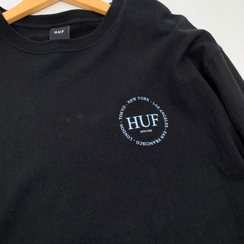 【中古品】【メンズ】 HUF ハフ 長袖Tシャツ カットソー ブランド 古着 142-260524-gm-02-fuz サイズ：XL カラー：ブラック 万代Net店