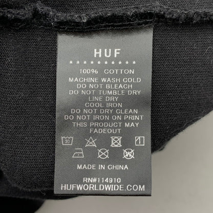 【中古品】【メンズ】 HUF ハフ 長袖Tシャツ カットソー ブランド 古着 142-260524-gm-02-fuz サイズ：XL カラー：ブラック 万代Net店
