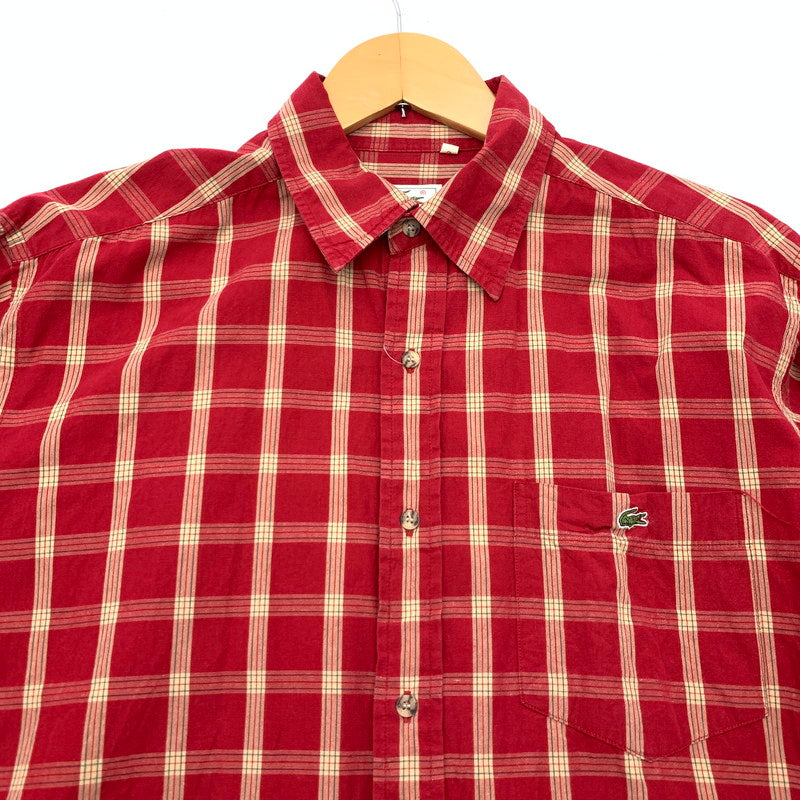 【中古品】【メンズ】 LACOSTE 長袖シャツ ラコステ カジュアルシャツ ブランド 古着 145-260523-gm-09-fuzh サイズ：3 カラー：レッド 万代Net店
