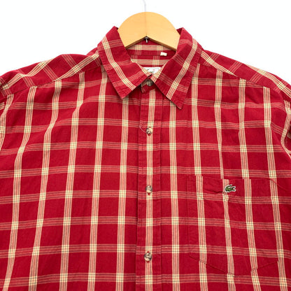 【中古品】【メンズ】 LACOSTE 長袖シャツ ラコステ カジュアルシャツ ブランド 古着 145-260523-gm-09-fuzh サイズ：3 カラー：レッド 万代Net店