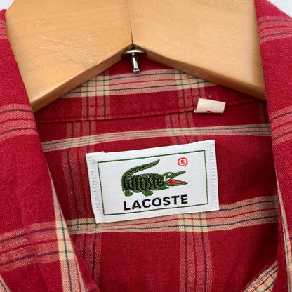 【中古品】【メンズ】 LACOSTE 長袖シャツ ラコステ カジュアルシャツ ブランド 古着 145-260523-gm-09-fuzh サイズ：3 カラー：レッド 万代Net店