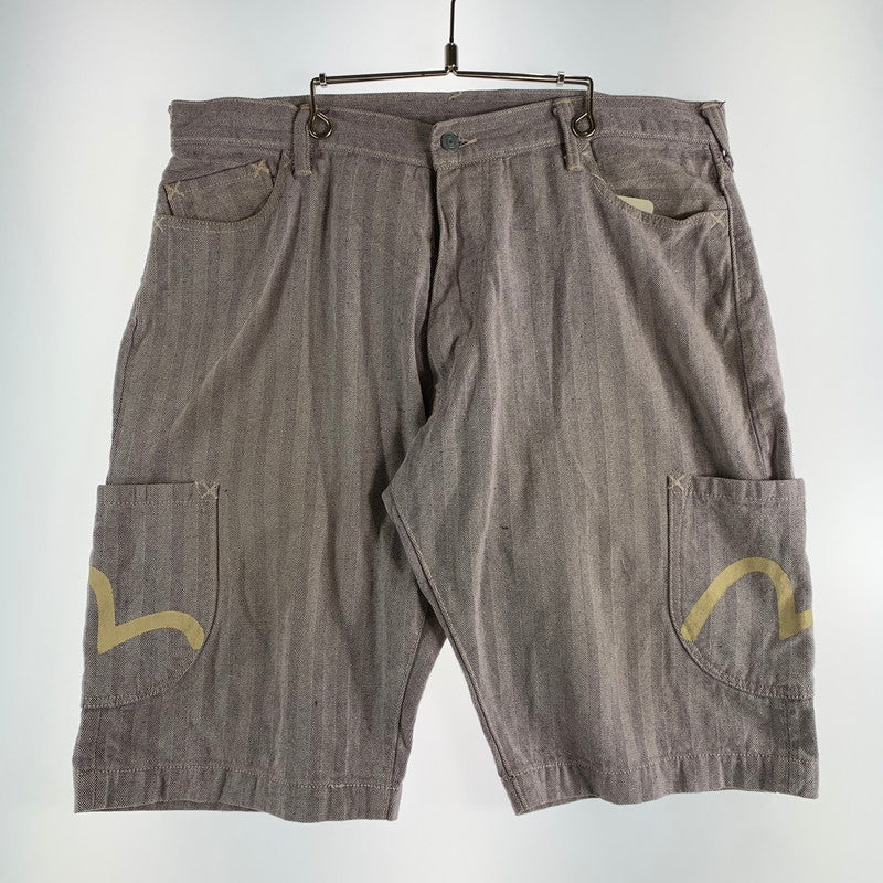 【中古品】【メンズ】 EVISU エヴィス ハーフパンツ カモメプリント ヘイリーボーン 156-260522-ny-13-fuz サイズ：W38 カラー：パープル 万代Net店