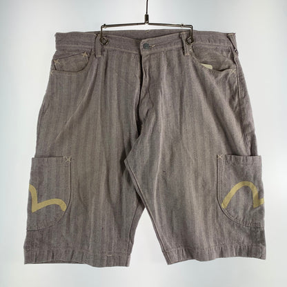 【中古品】【メンズ】 EVISU エヴィス ハーフパンツ カモメプリント ヘイリーボーン 156-260522-ny-13-fuz サイズ：W38 カラー：パープル 万代Net店