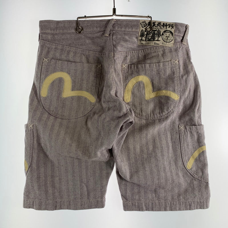 【中古品】【メンズ】 EVISU エヴィス ハーフパンツ カモメプリント ヘイリーボーン 156-260522-ny-13-fuz サイズ：W38 カラー：パープル 万代Net店