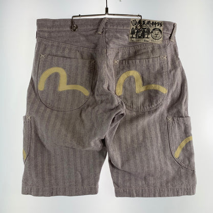 【中古品】【メンズ】 EVISU エヴィス ハーフパンツ カモメプリント ヘイリーボーン 156-260522-ny-13-fuz サイズ：W38 カラー：パープル 万代Net店