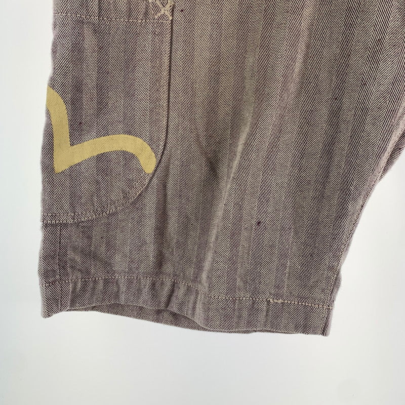 【中古品】【メンズ】 EVISU エヴィス ハーフパンツ カモメプリント ヘイリーボーン 156-260522-ny-13-fuz サイズ：W38 カラー：パープル 万代Net店