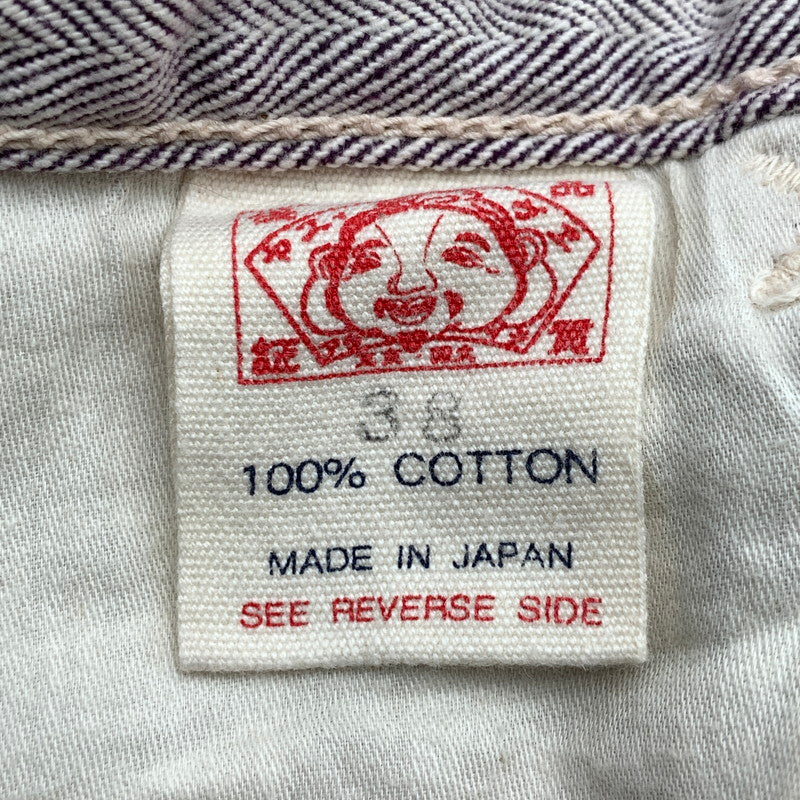 【中古品】【メンズ】 EVISU エヴィス ハーフパンツ カモメプリント ヘイリーボーン 156-260522-ny-13-fuz サイズ：W38 カラー：パープル 万代Net店