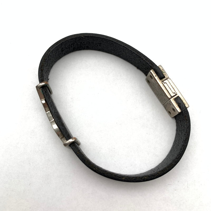 【中古品】【メンズ】 SAINT LAURENT サンローラン レザー オピウム カサンドラ ブレスレット 182-260524-mh-03-fuz カラー：ブラック 万代Net店