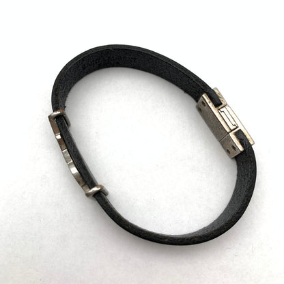 【中古品】【メンズ】 SAINT LAURENT サンローラン レザー オピウム カサンドラ ブレスレット 182-260524-mh-03-fuz カラー：ブラック 万代Net店