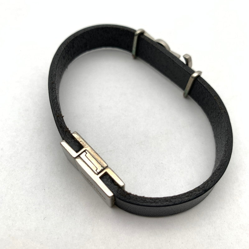 【中古品】【メンズ】 SAINT LAURENT サンローラン レザー オピウム カサンドラ ブレスレット 182-260524-mh-03-fuz カラー：ブラック 万代Net店