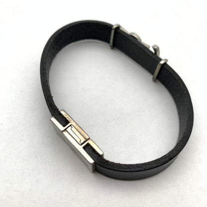 【中古品】【メンズ】 SAINT LAURENT サンローラン レザー オピウム カサンドラ ブレスレット 182-260524-mh-03-fuz カラー：ブラック 万代Net店