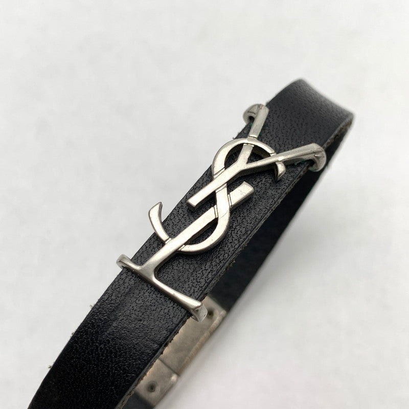 【中古品】【メンズ】 SAINT LAURENT サンローラン レザー オピウム カサンドラ ブレスレット 182-260524-mh-03-fuz カラー：ブラック 万代Net店
