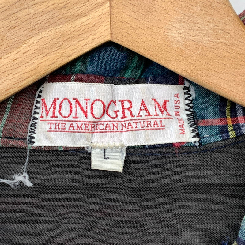 【中古品】【メンズ】 MONOGRAM ジャケット USA製 モノグラム アウター ブランド 古着 その他アウター 145-260523-gm-10-fuzh サイズ：L カラー：マルチカラー 万代Net店