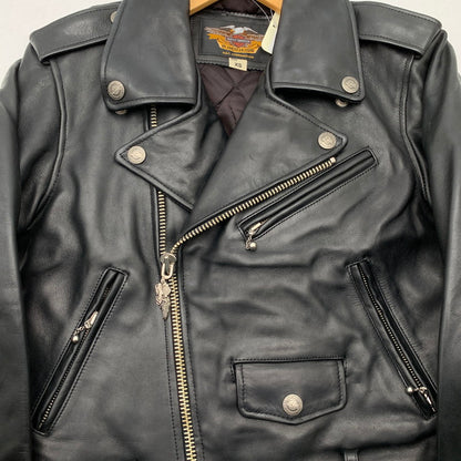 【中古品】【レディース】 HARLEY DAVIDSON ダブルライダースジャケット レザージャケット アウター ブランド 古着 ハーレーダビットソン 145-260523-gm-02-fuzh サイズ：XS カラー：ブラック 万代Net店