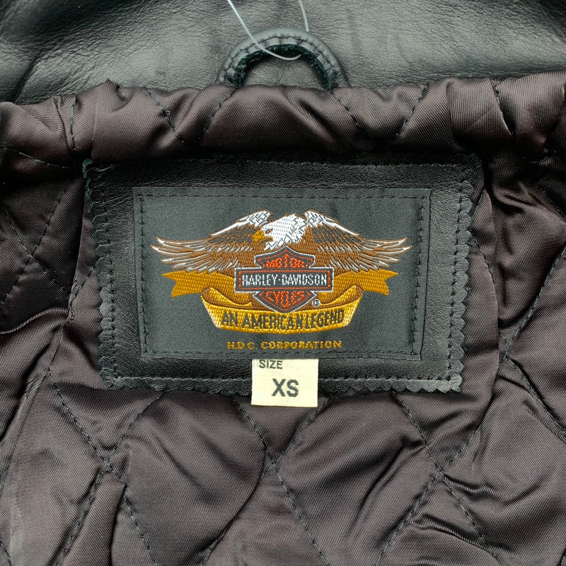 【中古品】【レディース】 HARLEY DAVIDSON ダブルライダースジャケット レザージャケット アウター ブランド 古着 ハーレーダビットソン 145-260523-gm-02-fuzh サイズ：XS カラー：ブラック 万代Net店