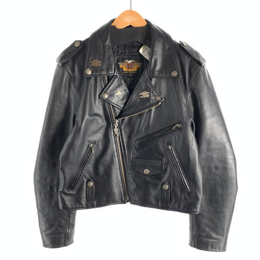 【中古品】【メンズ】 HARLEY DAVIDSON ダブルライダースジャケット レザージャケット アウター ブランド 古着 ハーレーダビットソン 145-260523-gm-03-fuzh サイズ：L カラー：ブラック 万代Net店