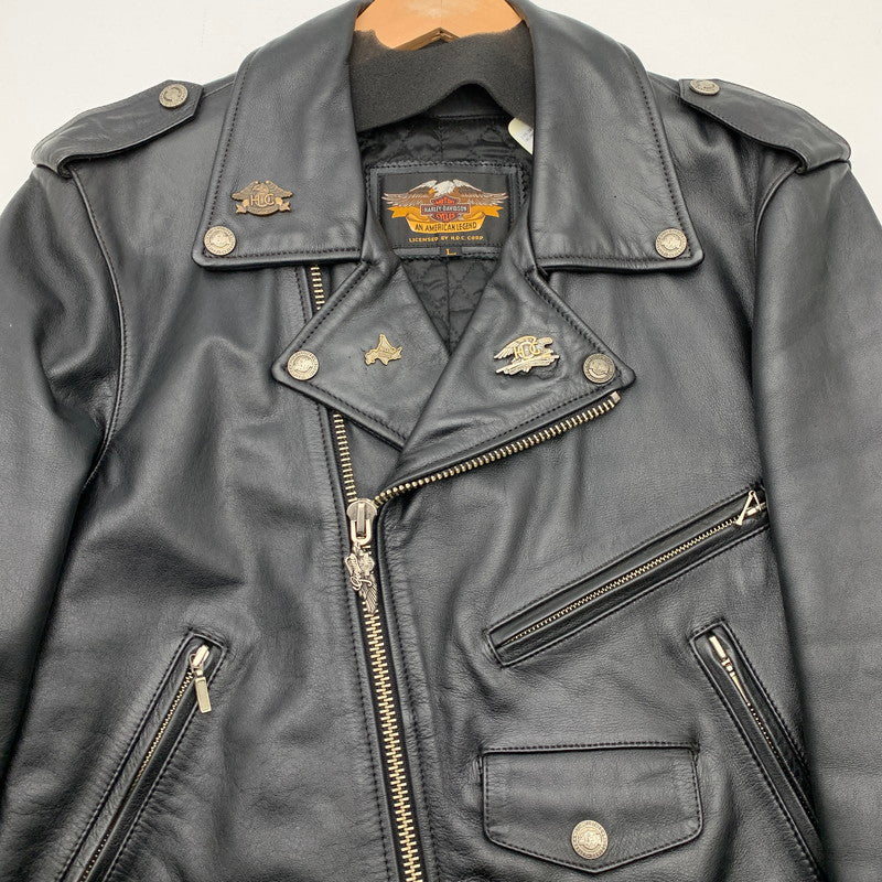 中古品】【メンズ】 HARLEY DAVIDSON ダブルライダースジャケット