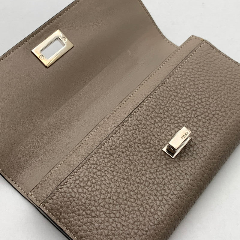 【中古品】【レディース】 FENDI ピーカブー 長財布 フェンディ ブランド ウォレット 財布 181-260523-gm-17-fuzh カラー：グレージュ 万代Net店