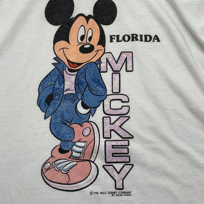 【中古品】【メンズ】 90s USED 半袖Tシャツ ミッキー シングルステッチ カットソー ブランド 古着 145-260523-gm-05-fuzh サイズ：不明 カラー：ホワイト 万代Net店