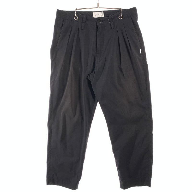 【中古品】【メンズ】 WTAPS 211TQDT-PTM01 21SS TUCK 01 TROUSERS ダブルタップス タックトラウザー パンツ ボトムス ブランド 古着 153-260606-gm-23-fuz サイズ：02 カラー：ブラック 万代Net店