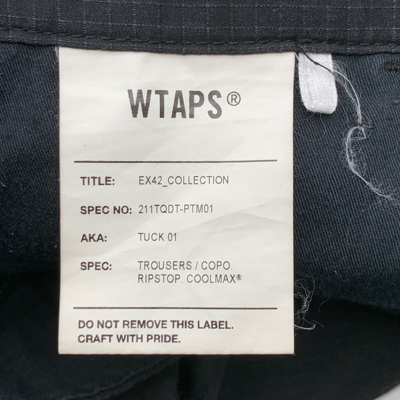 【中古品】【メンズ】 WTAPS 211TQDT-PTM01 21SS TUCK 01 TROUSERS ダブルタップス タックトラウザー パンツ ボトムス ブランド 古着 153-260606-gm-23-fuz サイズ：02 カラー：ブラック 万代Net店