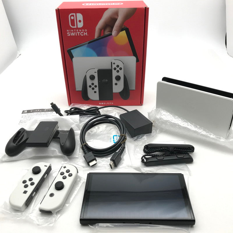 【中古品】 Nintendo Switch(有機ELモデル) Joy-Con(L) (R) ホワイト 箱傷み 034-260528-MO-03-fuz 万代Net店