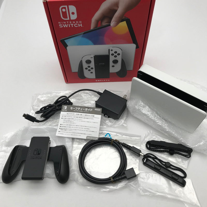 【中古品】 Nintendo Switch(有機ELモデル) Joy-Con(L) (R) ホワイト 箱傷み 034-260528-MO-03-fuz 万代Net店